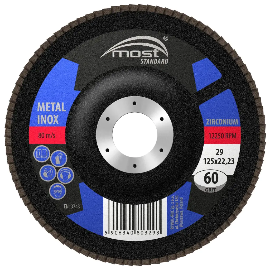 Flap discs STD Zirconium 180 x 22 /        120+ (Type 29)  