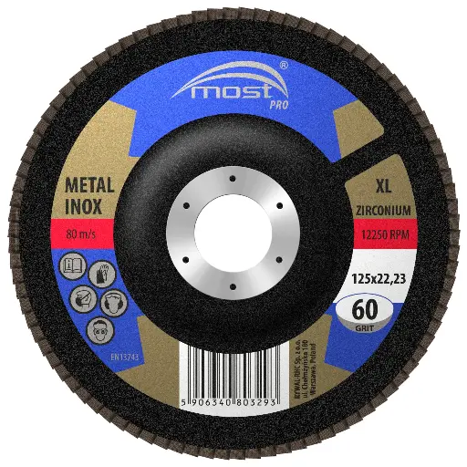 [94 19 225064] Flap discs  PRO Zirconium XL 125 x 22 /     60+ (Type 27)     