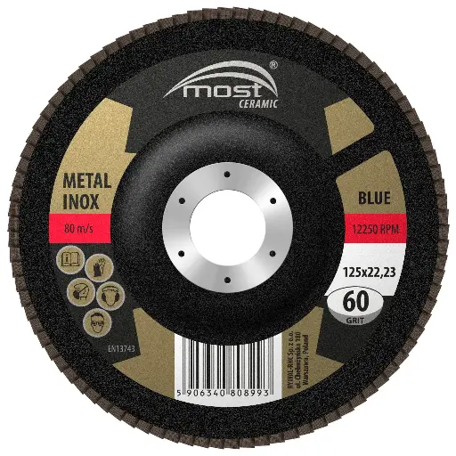 [9419725061] Flap discs  CERAMIC BLUE 125 x 22 /  60+  (Type 27)